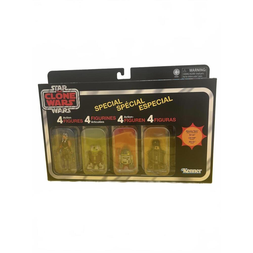 Star Wars Clone Wars 4 Pack Special Ahsoka Tano, R7-A7, CH-33P, RG-G1. Brand New